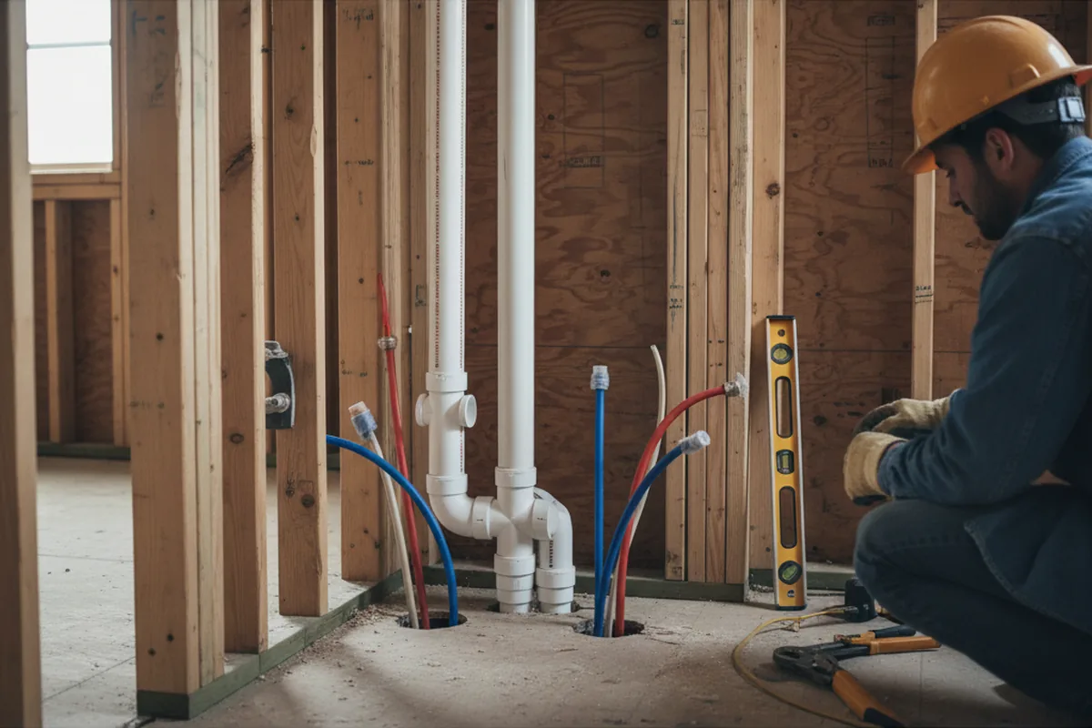 Drain and supply rough-in during Garbage Disposal Repair in Monte Rio